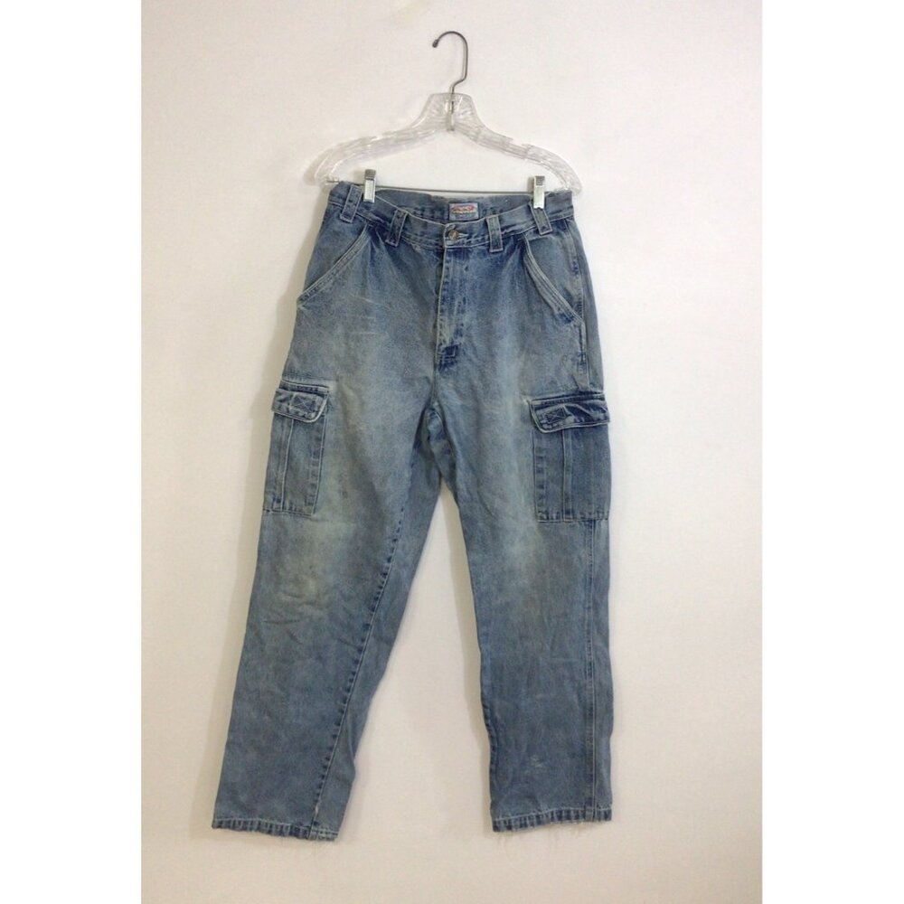 Vintage 90s Cargo Jeans Baggy Wide Leg Skater Y2K Mens 32